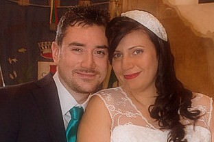 Alessandro e Valentina nel giorno del loro matrimonio