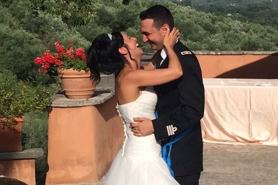 Luca e Roberta nel giorno del loro matrimonio